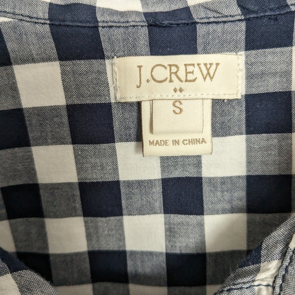 J. Crew Navy & White Gingham Utility Shirt - Picture 4 of 4